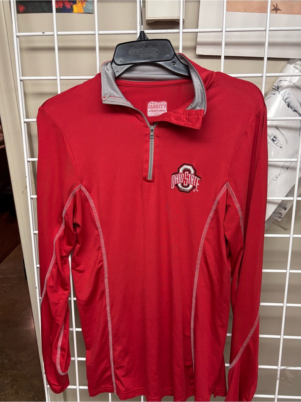 Ohio State Varsity Authentic Apparel Women’s Quarter Zip Pullover Size Large EUC